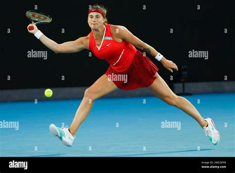 Aryna Sabalenka Of Belarus Plays A Forehand Return To Storm Sanders Of