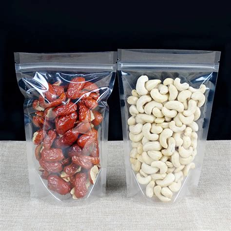 X Cm Stand Up Food Pouches Tranparent Packaging Plastic Bag For