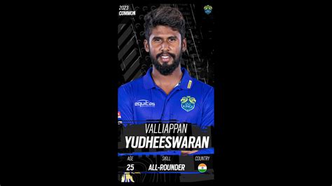 Valliappan Yudheeswaran Digital Player Card Lkk Tnpl Fancraze