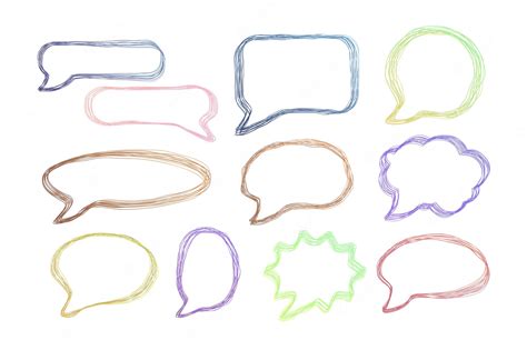 Premium Vector Handdrawn Colorful Speech Bubbles Different Shapes Vector