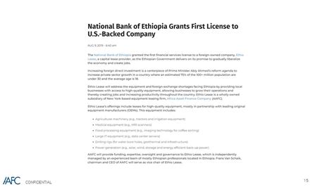 National Bank of Ethiopia Grants First License to U.S.-Backed Company ...