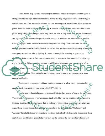 Against Solar Energy Essay Example Topics And Well Written Essays 1250 Words