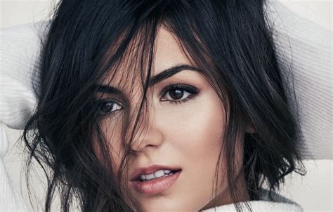 Wallpaper face portrait brunette Victoria Justice for mobile and desktop section девушки