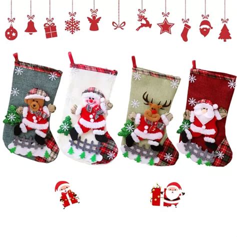 Botas Navidad Para Colgar Para Decoraci N Navide A Pcs Cm Mercadolibre