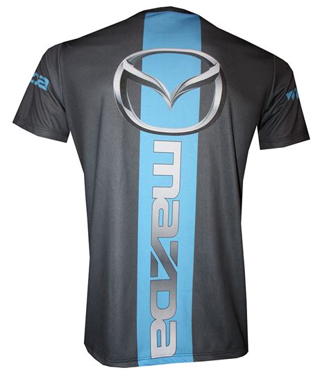 Mazda T Shirt With Logo And All Over Printed Picture T Shirts With All Kind Of Auto Moto