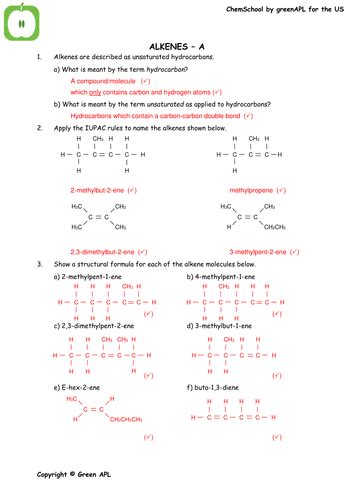 Alkenes Teaching Resources