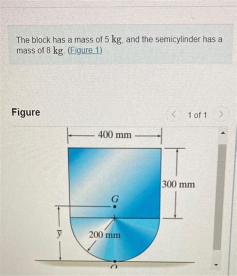 Solved The Block Has A Mass Of Kg And The Semicylinder Chegg