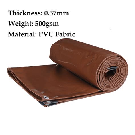 Mm Mocha Pvc Waterproof Tarpaulin Flame Retardant Grade Rainproof