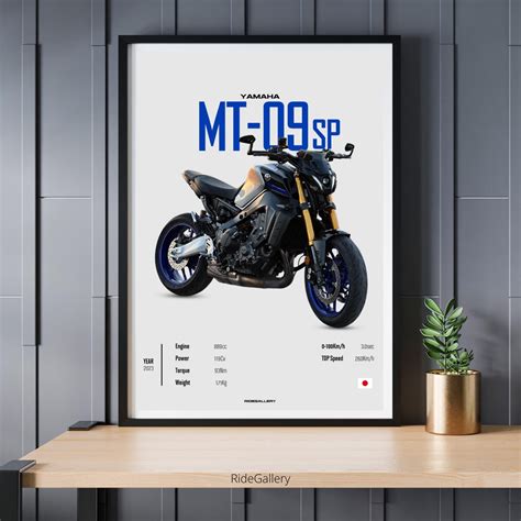 YAMAHA MT 09 SP 2023 Motorcycle Wall Deco Motor Line Art Gift for A ...