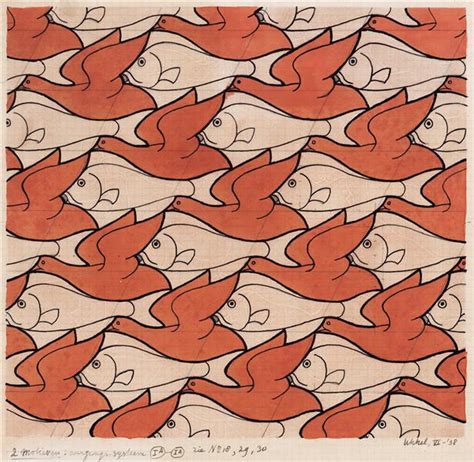 Bird Fish 1938 M C Escher WikiArt Org