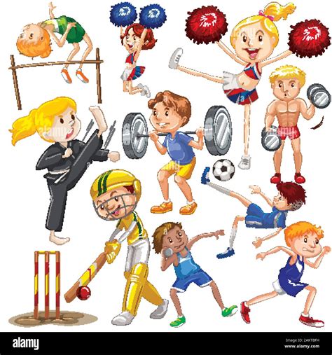 Many people doing different sports illustration Stock Vector Image & Art - Alamy