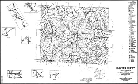 1962 Road Map of Guilford County, North Carolina