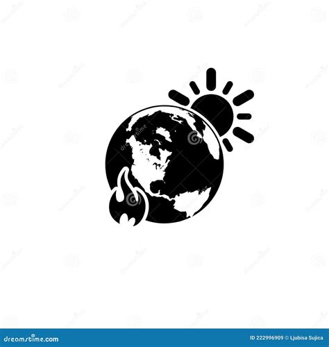 Icono Del Calentamiento Global Aislado En Fondo Blanco Ilustración del