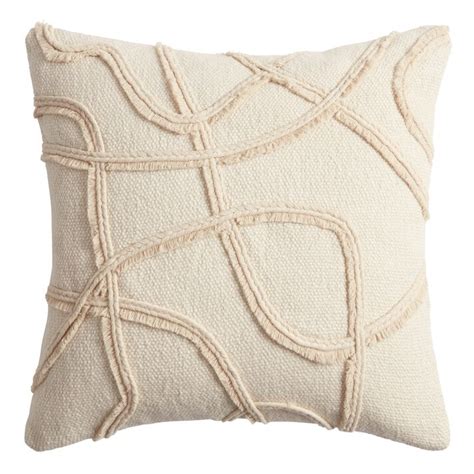 Ivory Abstract Lines Throw Pillow World Market Throw Pillows Ivory