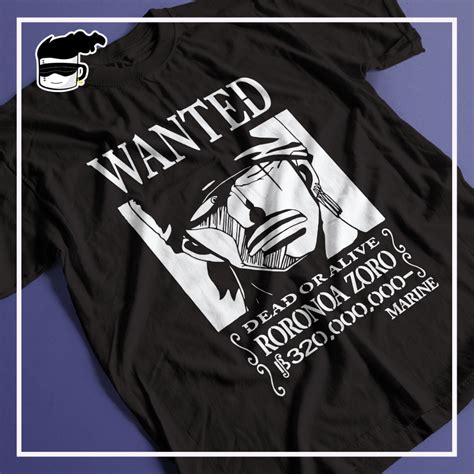 Camisa One Piece Zoro Wanted Unissex 100 Algodão Camiseta Anime