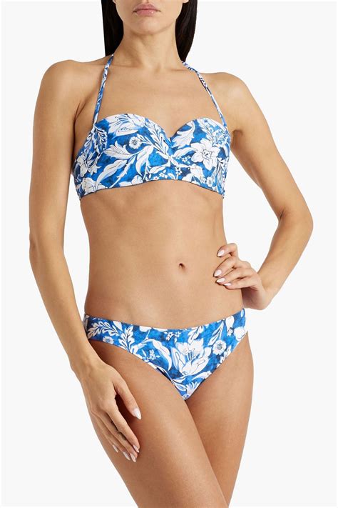 Seafolly Marina Floral Print Bandeau Bikini Top The Outnet