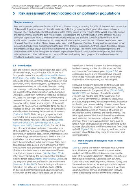 PDF Risk Assessment Of Neonicotinoids On Pollinator Populations