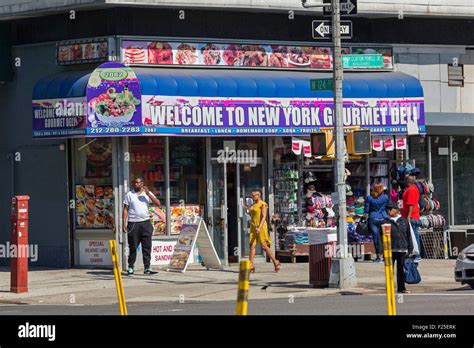 United States New York Manhattan Harlem Deli Grocery Store Stock