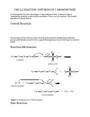 Expt The Sn Reaction Doc The Sn Reaction Synthesis Of