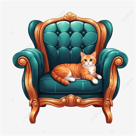 Cute Ginger Cat Lying On The Armchair Vector Illustration Cute Ginger