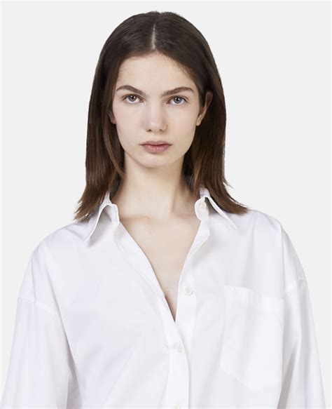 Women Pure White Regenerative Cotton Boyfriend Shirt Stella Mccartney Us