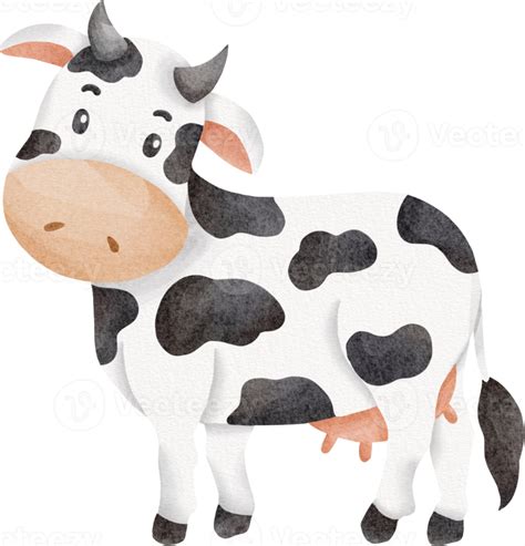 Linda Vaca Ilustraci N Acuarela Png Vaca De Dibujos Animados Leche