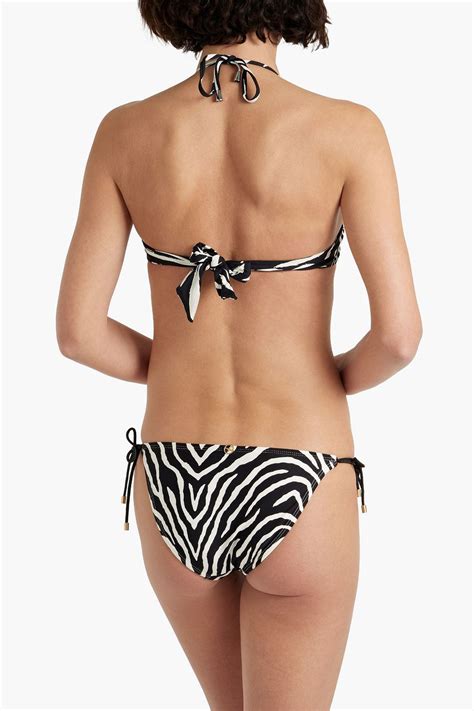 SEAFOLLY Skin Deep Gathered Zebra Print Underwired Bikini Top THE OUTNET