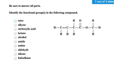 Solved Identify The Functional Groups In The Following