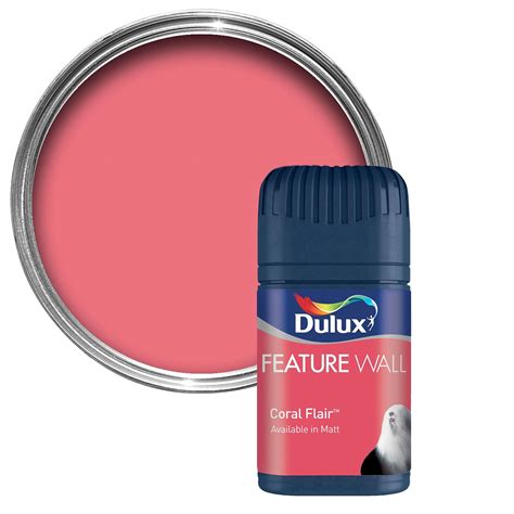 Dulux Feature Wall Coral Flair Matt Emulsion Paint Tester Pot