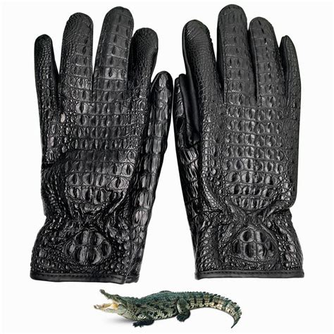 Mens Alligator Leather Gloves Work Windproof Gloves Everweek