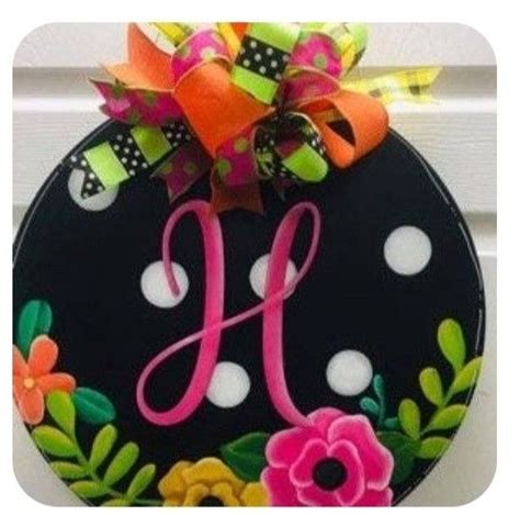 Hello Polka Dot And Flowers Door Hanger Cursive Hello Door Hanger