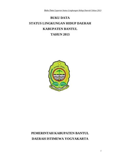 Pdf Buku Data Status Lingkungan Hidup Daerah Kabupaten Dokumen Tips