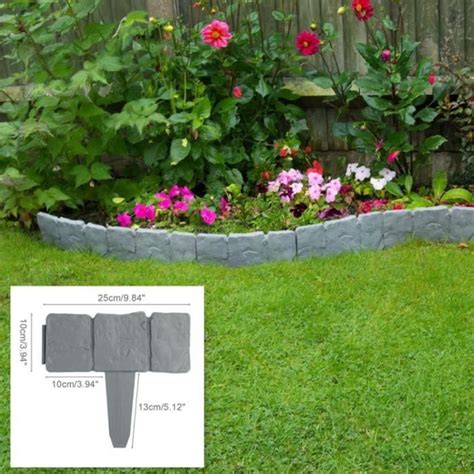 Cloture Grillage Bordure De Cl Ture De Jardin En Plastique Effet Pierre