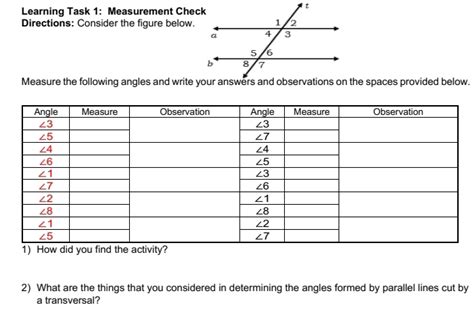 Solved Learning Task 1 Measurement Chec T Directions Consider The