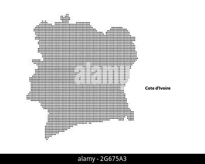 Mapa De Pa S De Costa De Marfil Silueta Y Contorno Negros Aislados