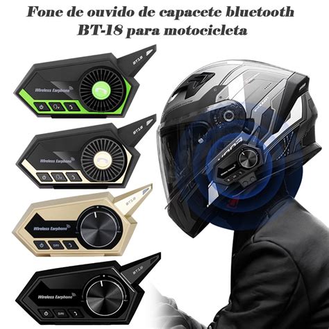 Fone De Ouvido Bluetooth Bt 18 Sem Mãos Com Redução De Ruído Ip67