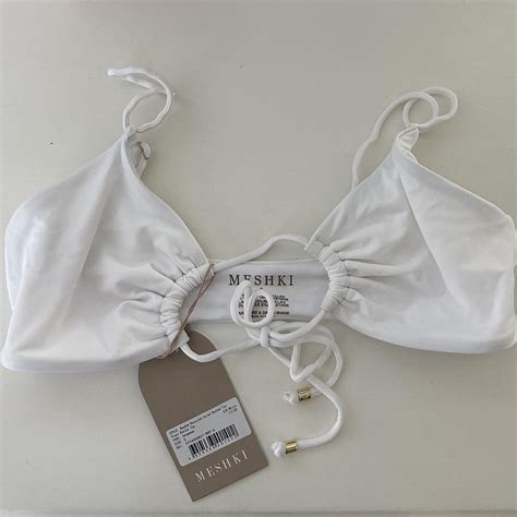 Meshki White Bikini Top Brand New With Tags Just Depop