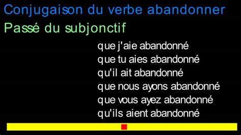 Conjugaison Du Verbe Abandonner Youtube