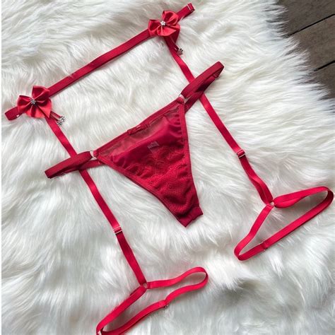 Kit Calcinha Fio Dental Duplo Em Tule Regulagem E Cinta Liga Lingerie Coxas E Quadril
