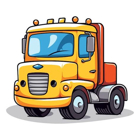 Premium Vector Cargo Truck Isolated On A White Background In Cartoon