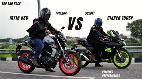 Yamaha MT15 Bs6 Vs Suzuki Gixxer 150SF Long Race Amazing Results