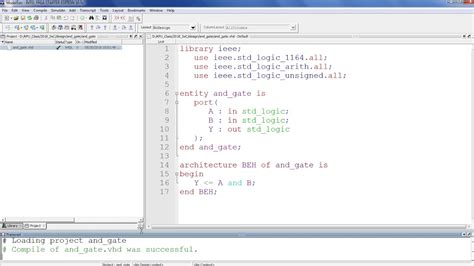 And Gate Simulation With Modelsim Youtube