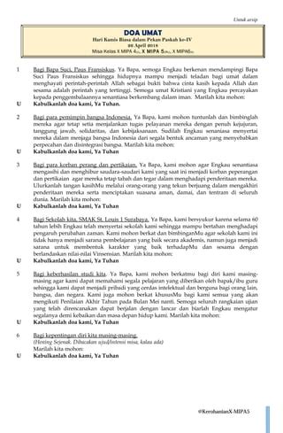 Contoh Doa Umat Dalam Liturgi Katolik Roma 2 PDF