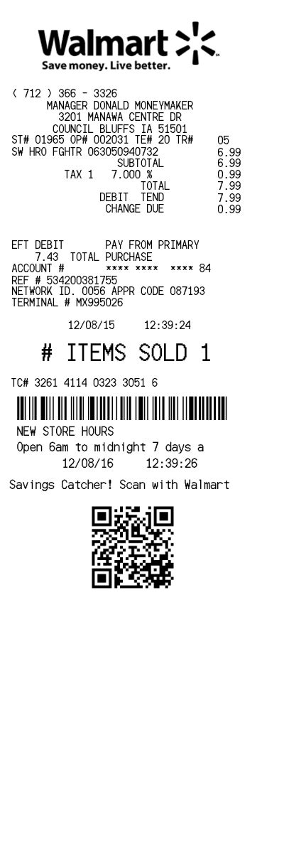 Docdesk Walmart Receipt Template