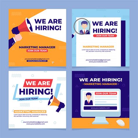 Job Recruitment Social Media Posts 4976859 Vector Art At Vecteezy