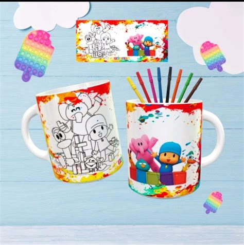 Caneca de Polímero para Colorir Elo7 Produtos Especiais