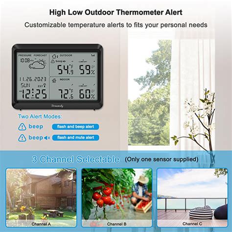 Dreamsky Weather Station Wireless Indoor Outdoor Thermometer With