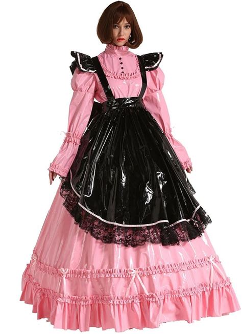 Amazon GOceBaby Women French PVC Prissy Maid Lockable Long Dress