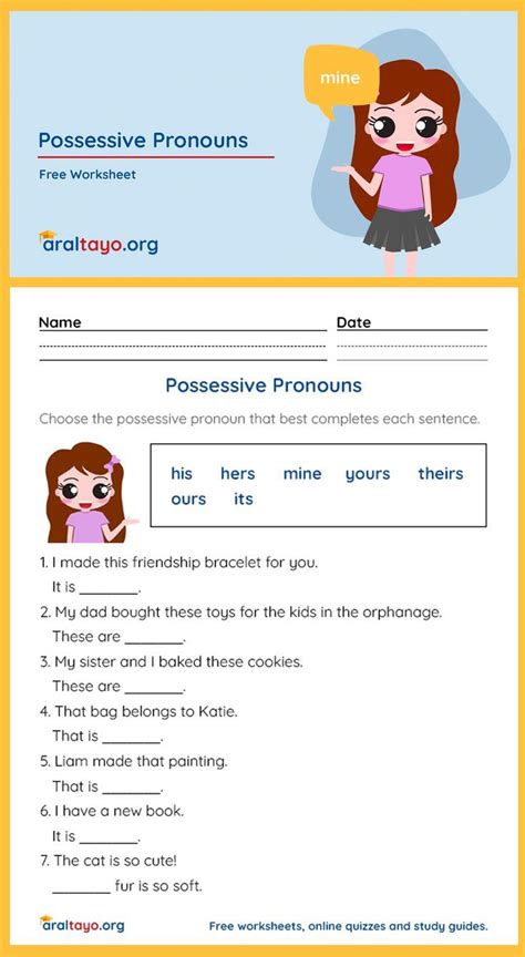 Possessive Pronoun Worksheets Possessive Pronouns Worksheet