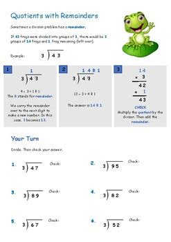 Short Division with Remainders by Tayla Dicker | TpT